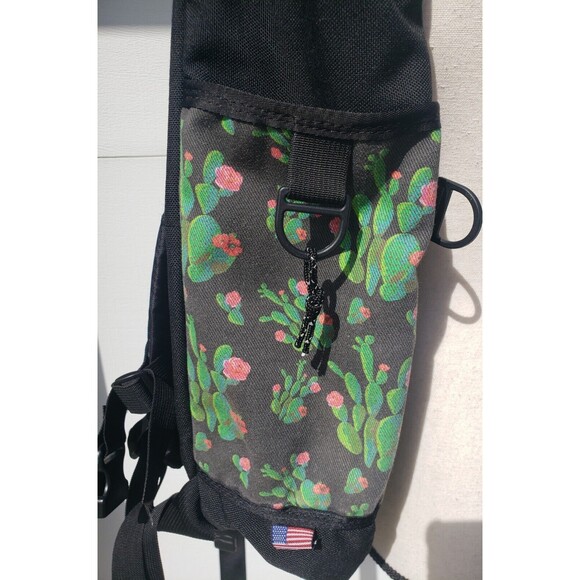 Anderson Supply Co Backpack Roll Top Custom Made In USA Black w/Cactus Flowers - Picture 3 of 16